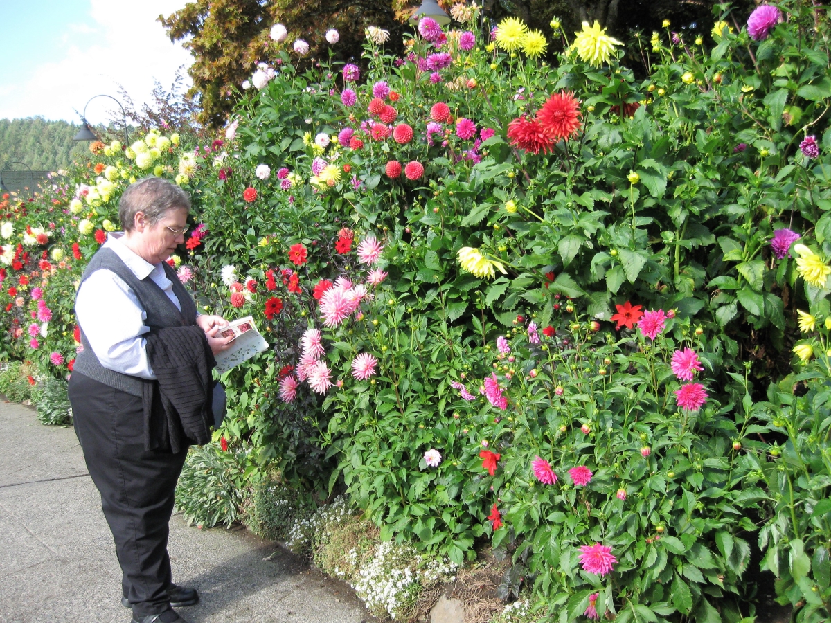 Tourist at Butchart Gardens, Vancouver Island, Canada